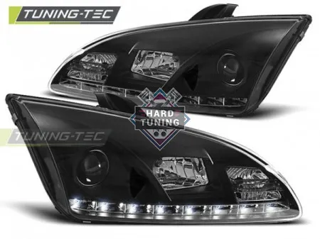 Передние фары FORD FOCUS 2 (2004-2008) DAYLIGHT черные