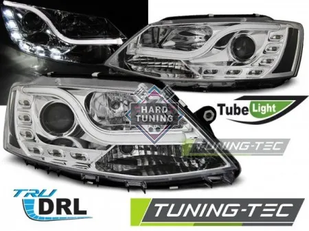 Передние фары Volkswagen Jetta 6 (2011-2018) Tube Light DRL хром