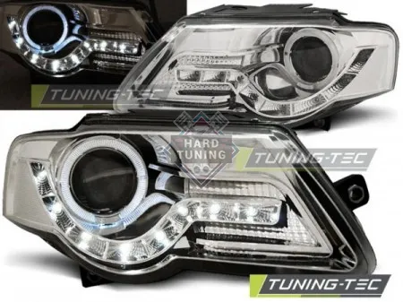 Передние фары Volkswagen Passat B6 3C (2005-2010) Daylight хром
