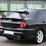 Задний бампер в стиле INGS Extreem под двойной выхлоп Mitsubishi Lancer 9 (2003-2009)