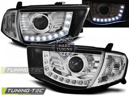 Передние фары Mitsubishi L200 (2006-2010) Daylight хром