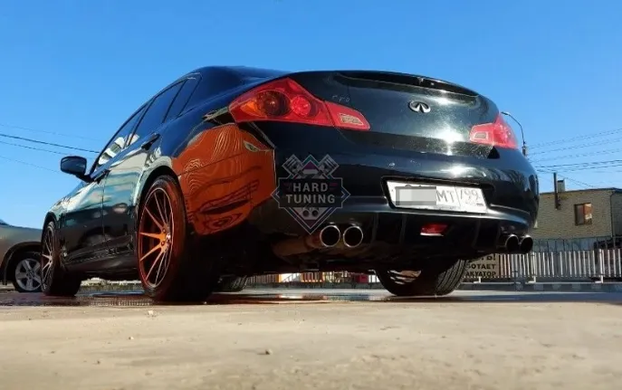 Диффузор заднего бампера V36 Европа Infiniti G25/G35/G37 (2006-2013) под 2 трубы 1х1 / под 4 трубы 2х2
