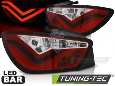 Задние фонари Seat Ibiza 6J 3D (2008-2012) LED BAR красно-белые