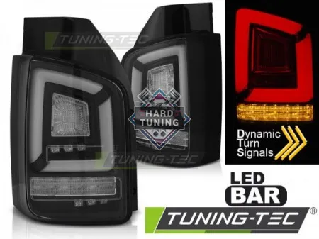 Задние фары VW T5 (2003-2009) LED BAR TAIL LIGHTS SEQ fits черные