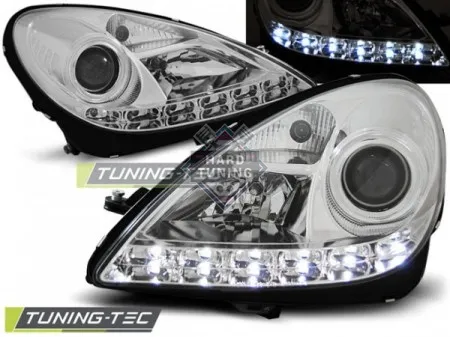 Передние фары Mercedes SLK R171 (2004-2011) Daylight хром