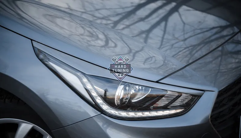 Накладки на фары узкие Hyundai Solaris 2 (2017-2020)