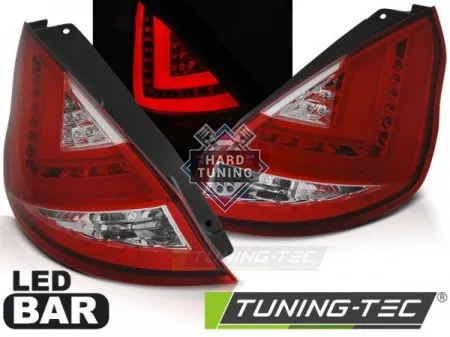 Задние фонари Ford Fiesta MK6 (2012-2016) Hatchback LED BAR красно-белые