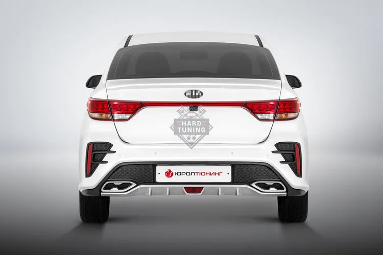 Задний бампер ROTOR NEW KIA Rio 4 (2020+) под штатный / под двойной выхлоп