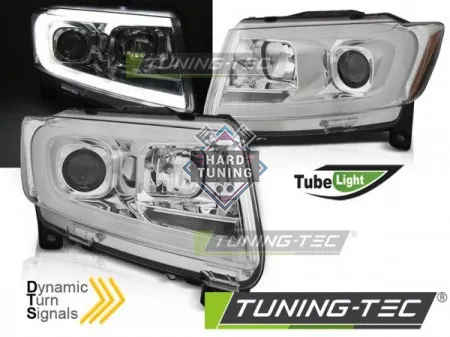 Передние фары Jeep Grand Cherokee (2011-2013) Tube Light SEQ хром