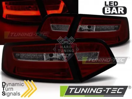 Задние фары AUDI A6 С6 (2008-2011) SEDAN LED BAR TAIL LIGHTS SEQ fits красно-тонированные
