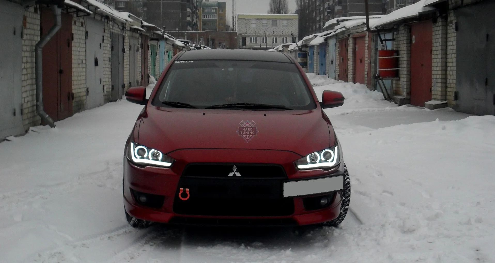 Передние фары AUDI R8 STYLE BLACK Mitsubishi Lancer 10