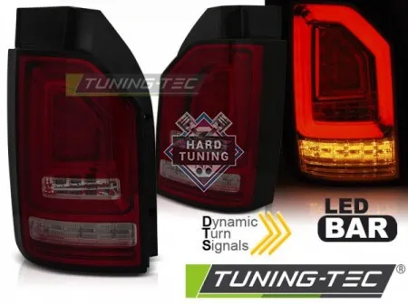 Задние фары VW T6 (2015-2019) OEM BULB LED BAR TAIL LIGHTS SEQ fits красно-тонированные