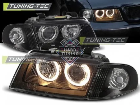 Передние фары AUDI A4 B5 1994-1998 HEADLIGHTS ANGEL EYES fits черные