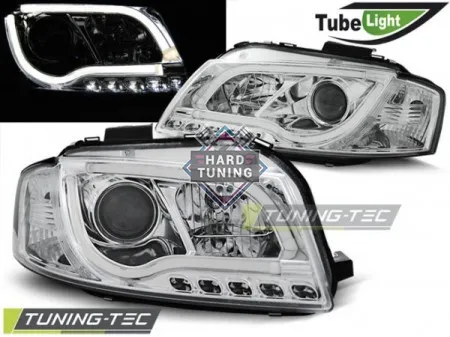 Передние фары AUDI A3 8P 2003-2008 HEADLIGHTS TUBE LIGHT fits хром