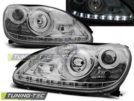 Передние фары Mercedes W220 S-Class (1998-2005) Headlights Daylight хром