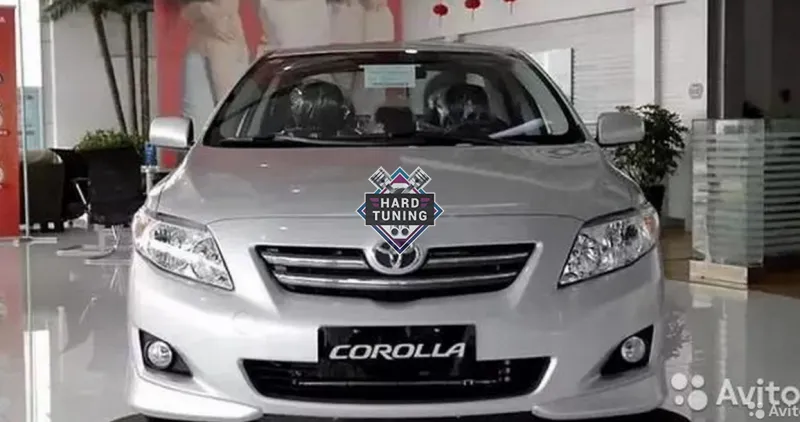 Накладка на передний бампер v2 Toyota Corolla E140/E150 Дорестайлинг