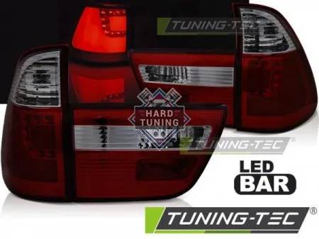 Задние фары BMW X5 E53 (1999-2003) LED BAR TAIL LIGHTS fits красно-тонированные