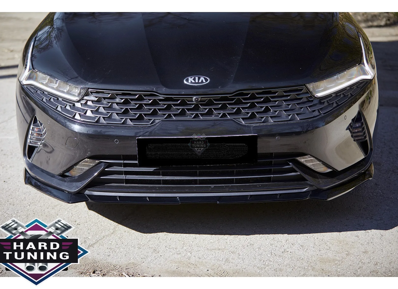 Сплиттер переднего бампера KIA K5 2020-2022 / КРОМЕ ВЕРСИИ GT LINE / АБС ПЛАСТИК