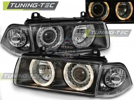 Передние фары BMW E36 (1990-1999) COUPE CABRIO HEADLIGHTS ANGEL EYES fits черные