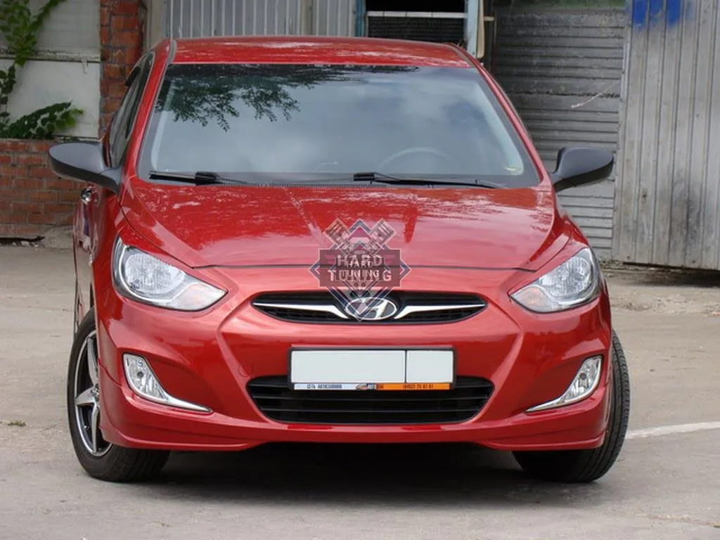 Накладка на передний бампер SPORT V1 Hyndai Solaris 1 (2010-2014)