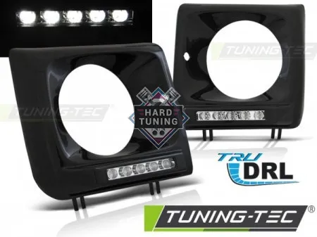 Передние фары Mercedes W461,W463 G-Class (2001-2012) Frame LED DRL черные