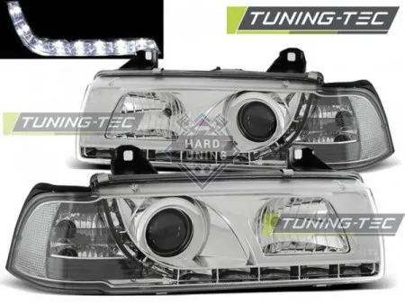 Передние фары BMW E36 (1990-1999) HEADLIGHTS DAYLIGHT fits хром