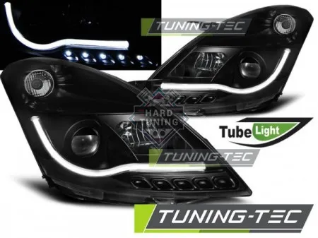 Передние фары Suzuki Swift (2010-2016) Tube Light черные