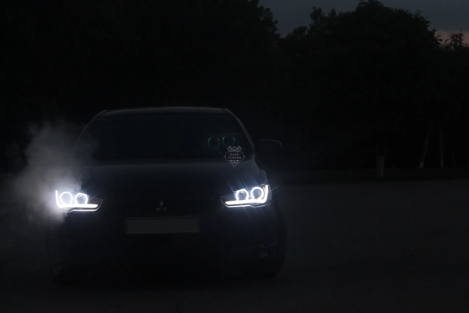 Передние фары AUDI R8 STYLE BLACK Mitsubishi Lancer 10