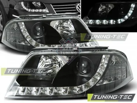 Передние фары Volkswagen Passat B5 3BG (2000-2005) Daylight черные