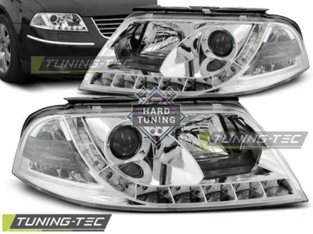 Передние фары Volkswagen Passat B5 3BG (2000-2005) Daylight хром