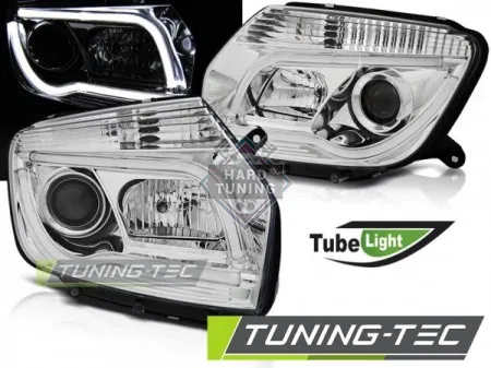 Передние фары Dacia Duster 1 (2010-2014) Tube Light хром