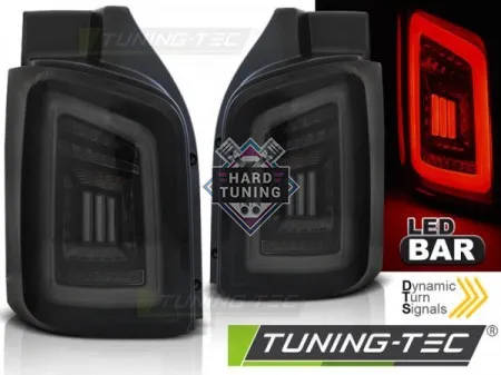 Задние фары VW T5 (2003-2009) / 2010-2015 TRANSPORTER LED BAR TAIL LIGHTS WHITE fits тонированные черные