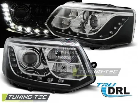 Передние фары Volkswagen T5 (2010-2015) True DRL хром