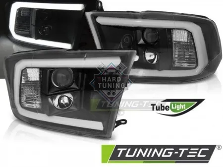 Передние фары Dodge Ram (2009-2018) Tube Light черные