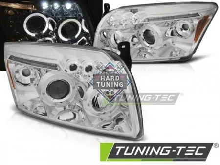 Передние фары Dodge Caliber (2006-2012) Angel Eyes хром