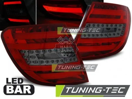 Задние фонари Mercedes W204 Kombi (2007-2010) LED Bar красно-тонированные
