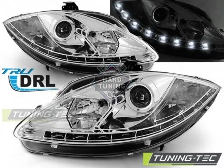 Передние фары Seat Leon / Altea (2009-2012) True DRL хром