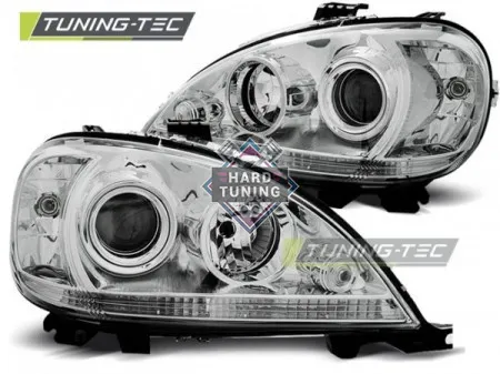 Передние фары Mercedes W163 ML M-Class (2001-2005) хром