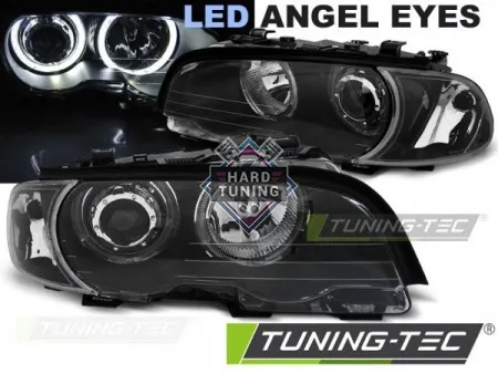 Передние фары BMW E46 (1999-2003) COUPE CABRIO HEADLIGHTS ANGEL EYES LED fits черные