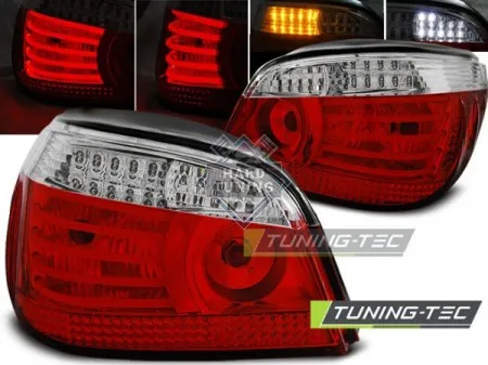 Задние фары BMW E60 (2003-2007) LED TAIL LIGHTS fits красно-белые