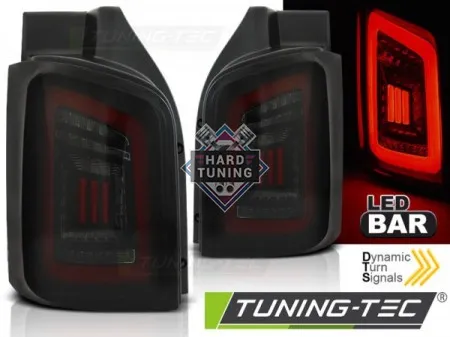 Задние фары VW T5 (2003-2009) / 2010-2015 LED BAR TAIL LIGHTS SMOKE fits черно-красные