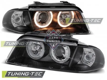 Передние фары AUDI A4 B5 1999-2000 HEADLIGHTS ANGEL EYES fits черные