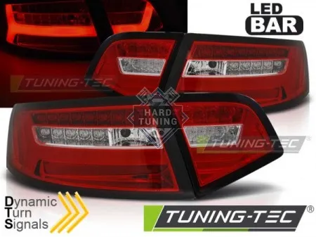 Задние фары AUDI A6 С6 (2008-2011) SEDAN LED BAR TAIL LIGHTS SEQ fits красно-белые