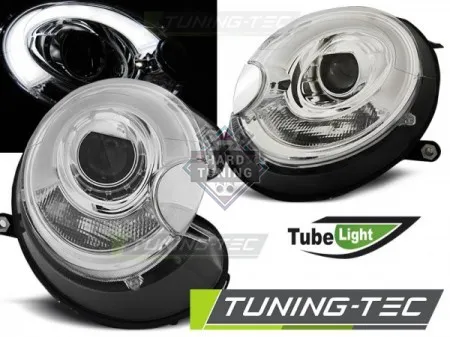 Передние фары BMW MINI (COOPER) (2006-2014) HEADLIGHTS TUBE LIGHT fits хром