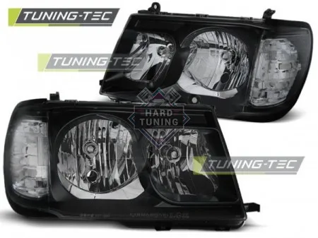 Передние фары Toyota Land Cruiser 100 (1998-2004) черные