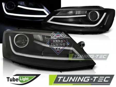 Передние фары Volkswagen Jetta 6 (2011-2018) Tube Light черные
