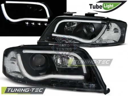Передние фары AUDI A6 С5 1997-2001 HEADLIGHTS TUBE LIGHT fits черные