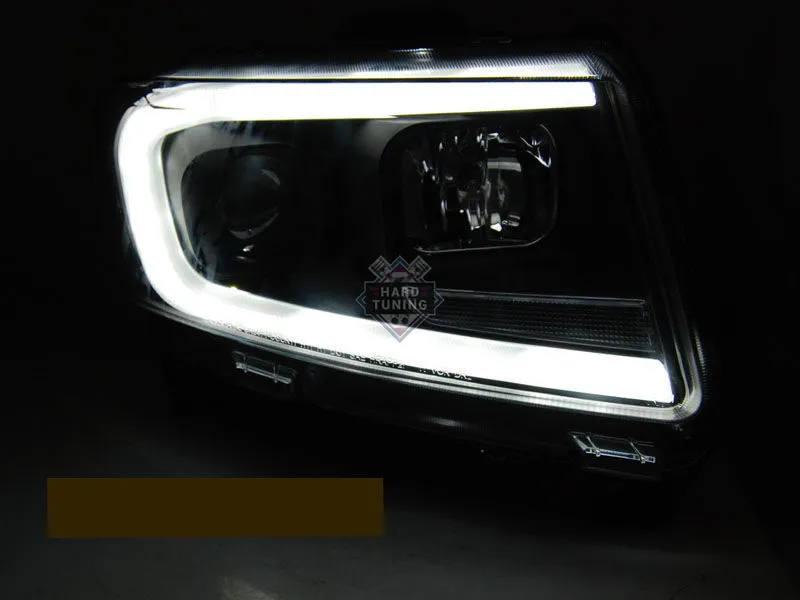 Передние фары Jeep Grand Cherokee (2011-2013) Tube Light SEQ черные