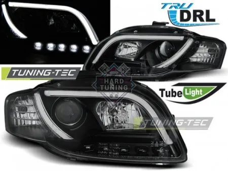 Передние фары AUDI A4 B7 2004-2008 HEADLIGHTS TUBE LIGHT DRL fits черные