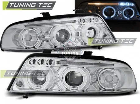 Передние фары AUDI A4 B5 1999-2000 HEADLIGHTS ANGEL EYES fits хром